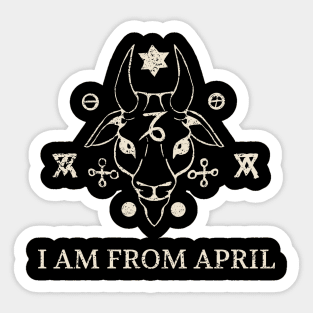 Born in April – Aries Zodiac Design Sticker
